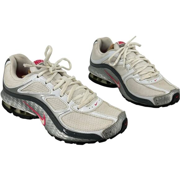 Vintage y2k Women's White Metallic Silver Nike Reax Run 5 Shoes 6.5M 407987-116 - Picture 1 of 8